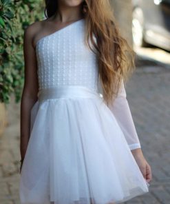 שמלת בת מצווה דגם כתף אחת טוטו